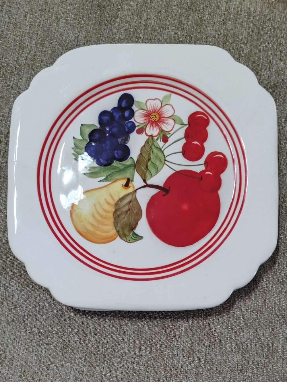 Vintage 1940s Decorative Fruit Ceramic Serving Plate